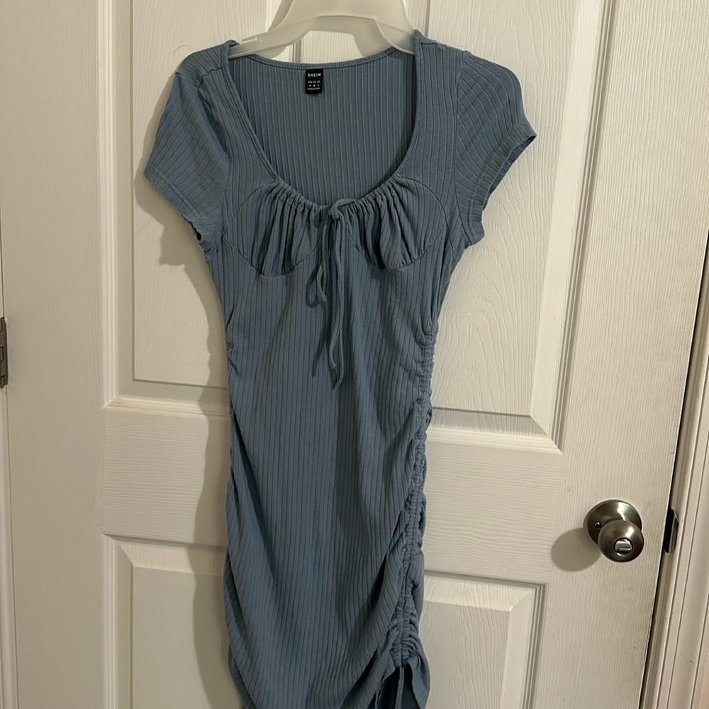 Women’s dress ruched size medium blue